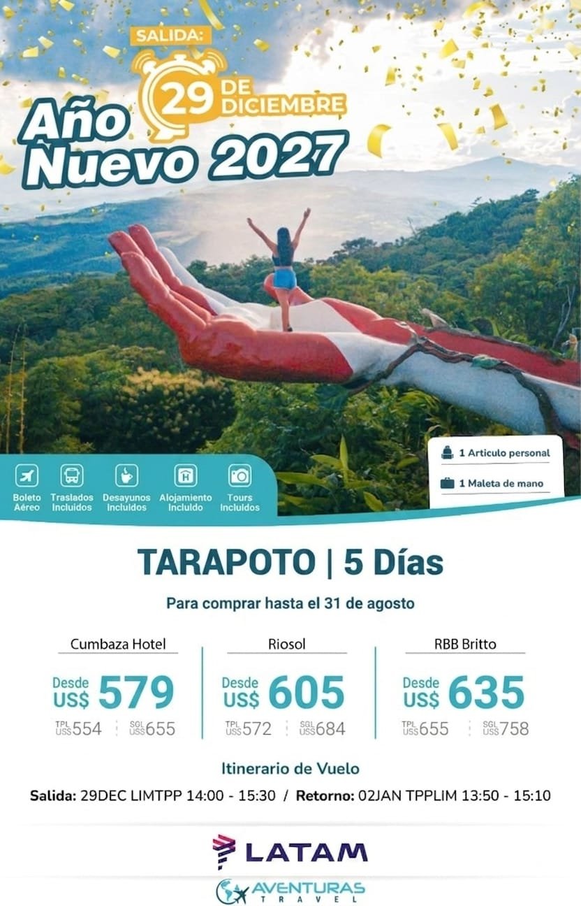 Año Nuevo 2027 en Tarapoto - 5 Días