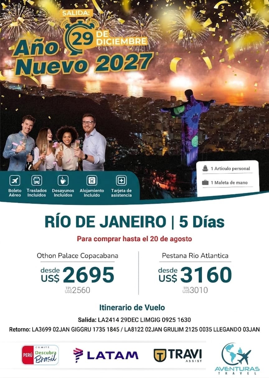 Año Nuevo 2027 en Río de Janeiro - 5 Días