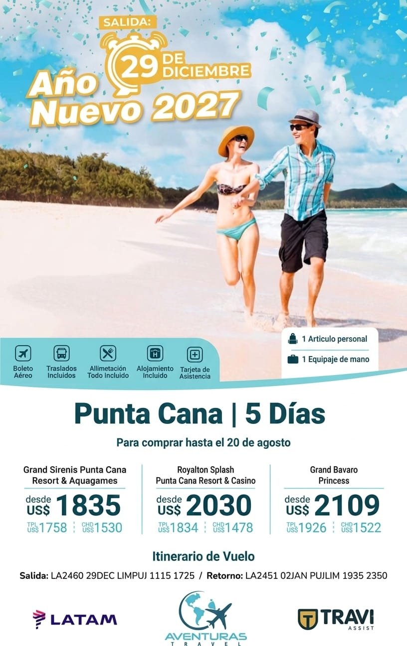 Año Nuevo 2027 en Punta Cana - 5 Días / 4 Noches