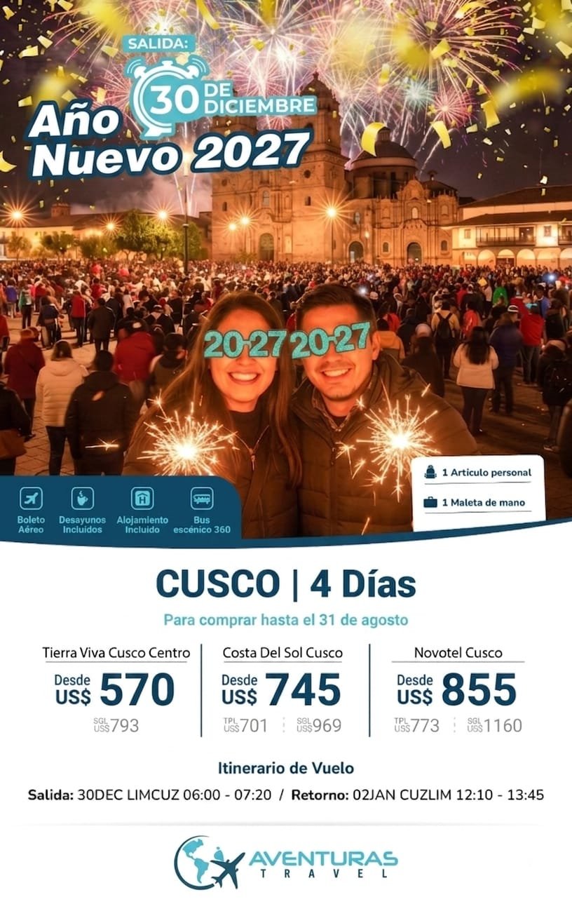Año Nuevo 2027 en Cusco - 4 Días